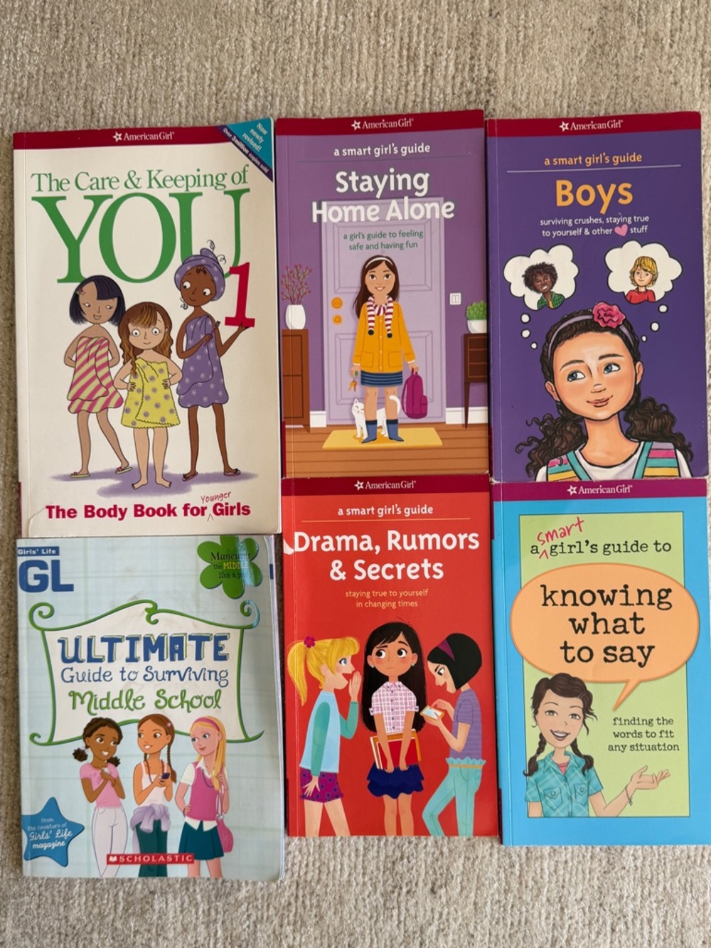 5 American Girl Guide books & 1 Girls Life